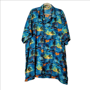 RINA HAWAIIAN TROPICAL shirt "Bahamas" Mens' 4X Bright, Silky Tervoile